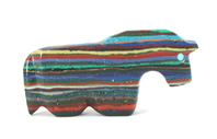 Authentic Native American Horse Fetish Carving of rainbow calsilica by Zuni Bernard Laiwakete