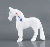 Authentic Native American Indian Horse Fetish carving by Zuni carverf Andres Lementino