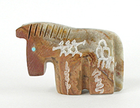 Authentic Native American Horse Fetish Carving of Onyx by Zuni Tyrone Poncho