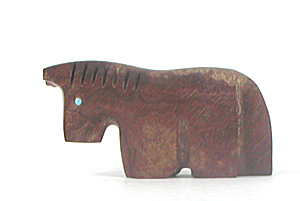 Authentic Native American Horse Fetish Carving of Picasso marble by Zuni Tyrone Poncho