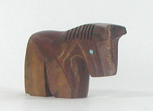 Authentic Native American Horse Fetish Carving of Picasso marble by Zuni Tyrone Poncho