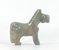 Authentic Native American Horse Fetish Carving of serpentine by Zuni Todd Etsate