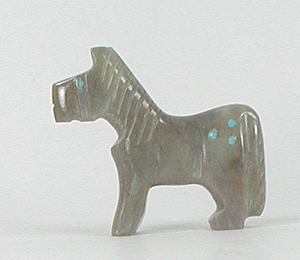 Authentic Native American Horse Fetish Carving of serpentine by Zuni Todd Etsate