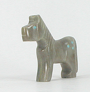 Authentic Native American Horse Fetish Carving of serpentine by Zuni Todd Etsate