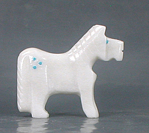 Authentic Native American Horse Fetish Carving of alabaster by Zuni Todd Etsate