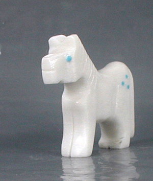 Authentic Native American Horse Fetish Carving of alabaster by Zuni Todd Etsate