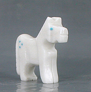 Authentic Native American Horse Fetish Carving of alabaster by Zuni Todd Etsate