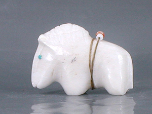 Authentic Native American Horse Fetish Carving of alabaster by Zuni Brandon Phillips