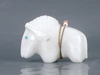 Authentic Native American Horse Fetish Carving of alabaster by Zuni Brandon Phillips