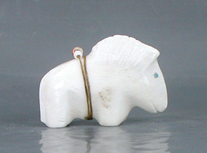 Authentic Native American Horse Fetish Carving of alabaster by Zuni Brandon Phillips