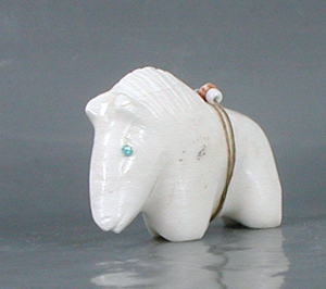 Authentic Native American Horse Fetish Carving of alabaster by Zuni Brandon Phillips