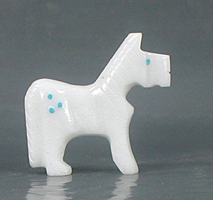 Authentic Native American Horse Fetish Carving of alabaster by Zuni Todd Etsate