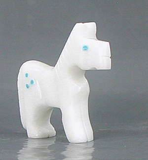Authentic Native American Horse Fetish Carving of alabaster by Zuni Todd Etsate