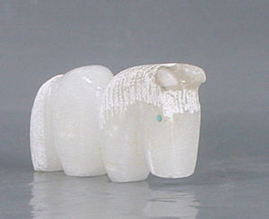 Zuni Horse Fetish Carving of alabaster by Brandon Phillips