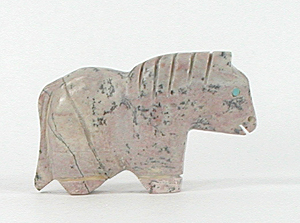 Authentic Native American Horse Fetish Carving of Picasso marble by Zuni Tim Lementino