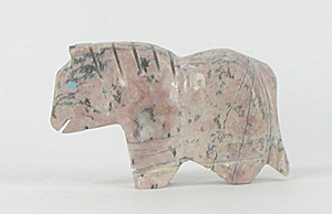 Authentic Native American Horse Fetish Carving of Picasso marble by Zuni Tim Lementino