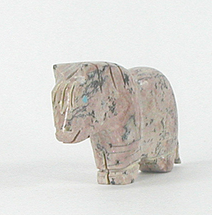 Authentic Native American Horse Fetish Carving of Picasso marble by Zuni Tim Lementino