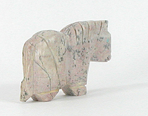 Authentic Native American Horse Fetish Carving of Picasso marble by Zuni Tim Lementino