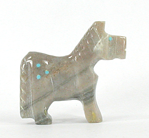 Authentic Native American Horse Fetish Carving of serpentine by Zuni Todd Etsate