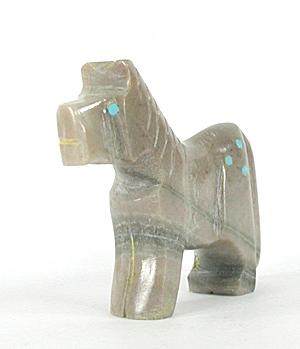 Authentic Native American Horse Fetish Carving of serpentine by Zuni Todd Etsate