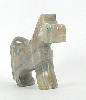 Authentic Native American Horse Fetish Carving of serpentine by Zuni Todd Etsate