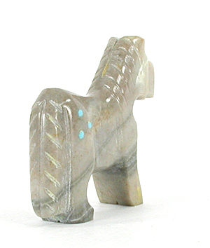 Authentic Native American Horse Fetish Carving of serpentine by Zuni Todd Etsate