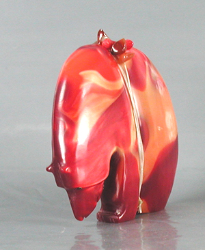 Authentic Native American bowlerite Bear Fetish carving by Zuni Farlan and Paulette Quam