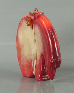 Authentic Native American bowlerite Bear Fetish carving by Zuni Farlan and Paulette Quam