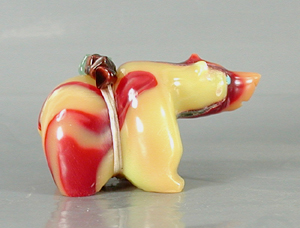 Authentic Native American bowlerite Bear Fetish carving by Zuni Farlan and Paulette Quam