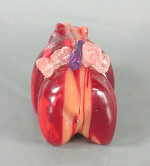 Authentic Native American bowlerite Bear Fetish carving by Zuni Farlan and Paulette Quam