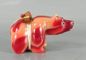 Authentic Native American bowlerite Bear Fetish carving by Zuni Farlan and Paulette Quam