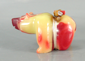 Authentic Native American bowlerite Bear Fetish carving by Zuni Farlan and Paulette Quam