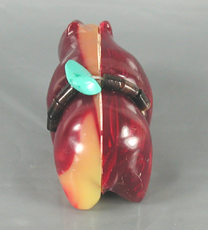Authentic Native American bowlerite Bear Fetish carving by Zuni Farlan and Paulette Quam