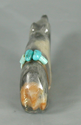 Authentic Native American Zuni Bear Fetish carving of Picasso marble by Bennie Bacy