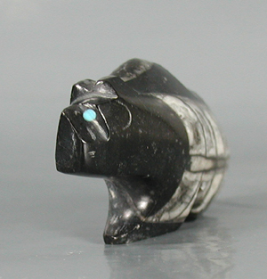 Authentic Native American Bear Fetish of orthocera by Zuni Kenric Laiwakete