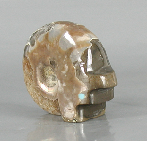 Authentic Native American Bear Fetish Carving of Ammolite fossil and Turquoise by Zuni artisan Bernard Laiwakete