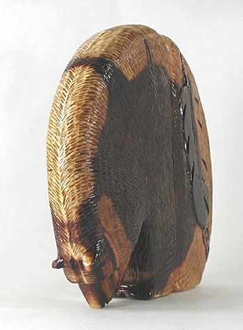 Authentic Native American bear fetish carving by Zuni artisans Farlan and Paulette Quam of cedar wood 