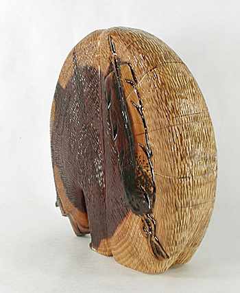 Authentic Native American bear fetish carving by Zuni artisans Farlan and Paulette Quam of cedar wood 