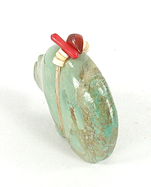 Authentic Native American Turquoise Bear Fetish carving by Zuni Farlan and Paulette Quam