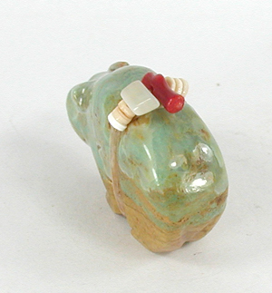 Authentic Native American Turquoise Bear Fetish carving by Zuni Farlan and Paulette Quam