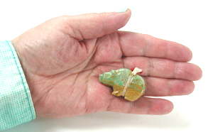 Authentic Native American Turquoise Bear Fetish carving by Zuni Farlan and Paulette Quam