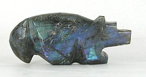 Authentic Native American Bear Fetish of labradorite by Zuni Bernard Laiwakete