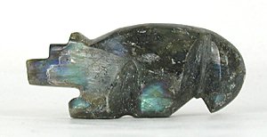 Authentic Native American Bear Fetish of labradorite by Zuni Bernard Laiwakete