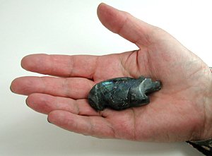 Authentic Native American Bear Fetish of labradorite by Zuni Bernard Laiwakete