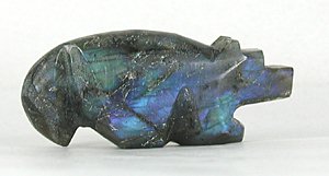 Authentic Native American Bear Fetish of labradorite by Zuni Bernard Laiwakete