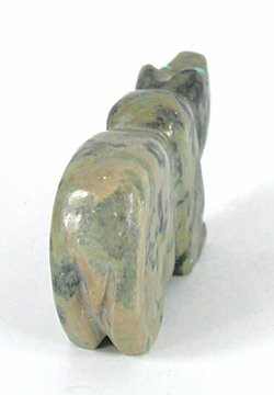 Authentic Native American Bear Fetish carving of turquoise by Navajo artist H. Watson