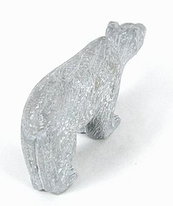 vintage heavy stone bear fetish carving