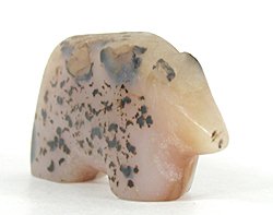 vintage stone bear fetish carving