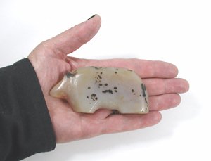 vintage stone bear fetish carving