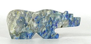 Authentic Native American Bear Fetish of lapis lazuli by Zuni Bernard Laiwakete